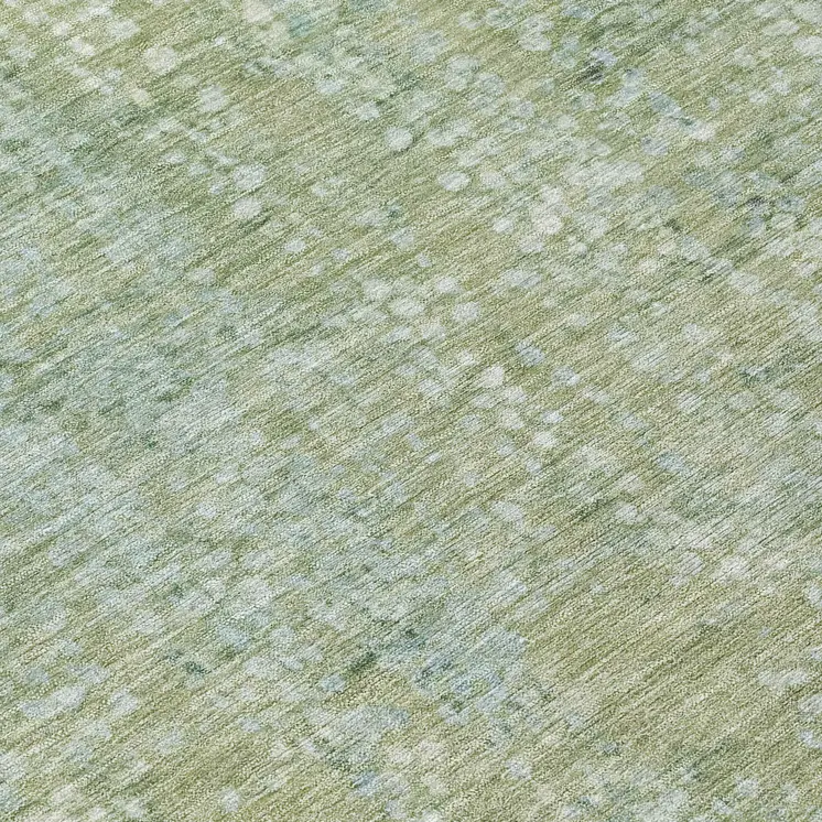 10' X 14' Green And Ivory Abstract Washable Indoor Outdoor Area Rug