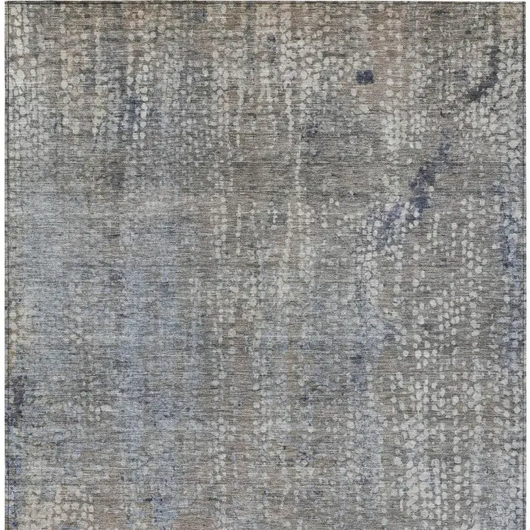 3' X 5' Taupe And Ivory Abstract Washable Indoor Outdoor Area Rug