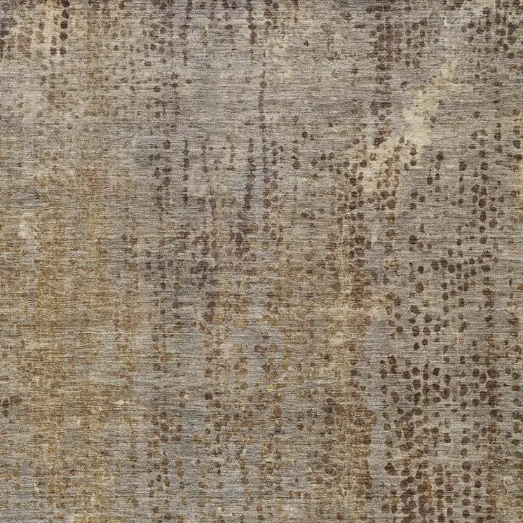 3' X 5' Brown And Ivory Abstract Washable Indoor Outdoor Area Rug
