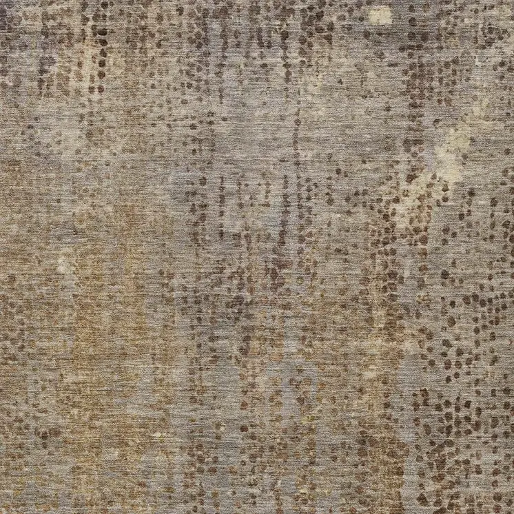 5' X 8' Brown And Ivory Abstract Washable Indoor Outdoor Area Rug