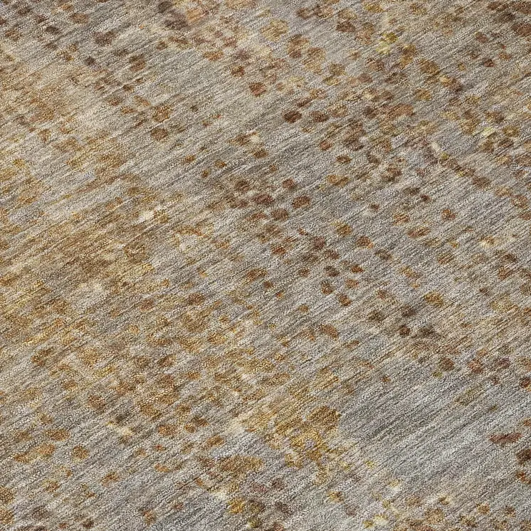 8' Brown And Ivory Round Abstract Washable Indoor Outdoor Area Rug