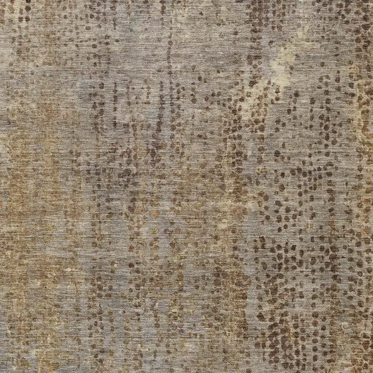 8' X 10' Brown And Ivory Abstract Washable Indoor Outdoor Area Rug