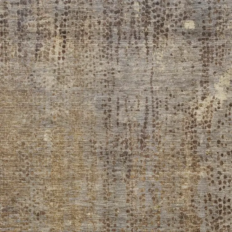 10' X 14' Brown And Ivory Abstract Washable Indoor Outdoor Area Rug