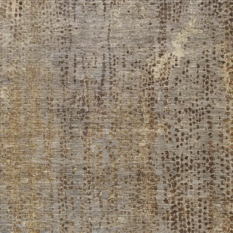 10' X 14' Brown And Ivory Abstract Washable Indoor Outdoor Area Rug