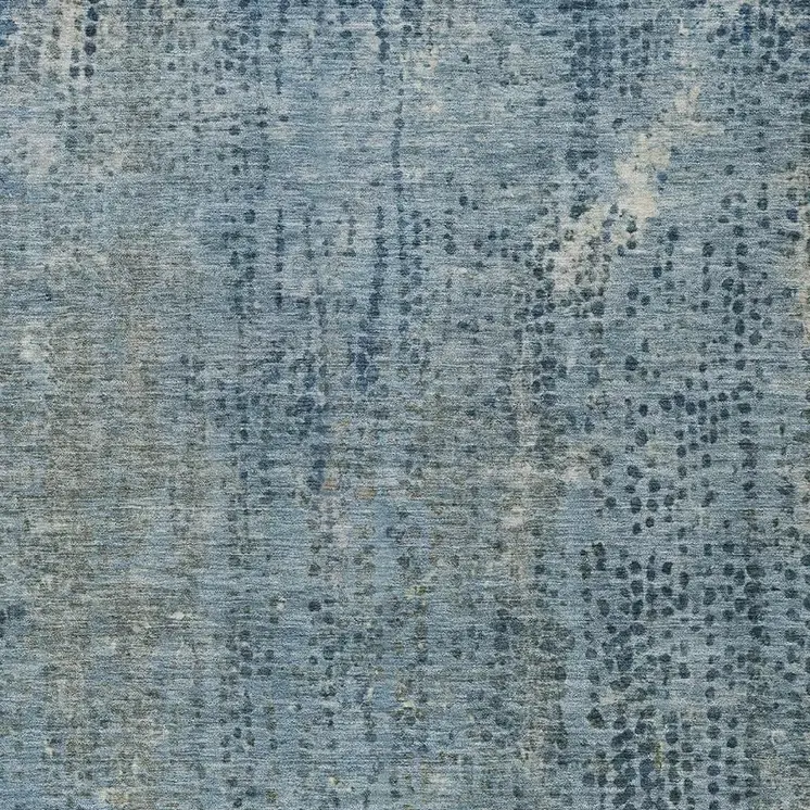 3' X 5' Blue And Ivory Abstract Washable Indoor Outdoor Area Rug