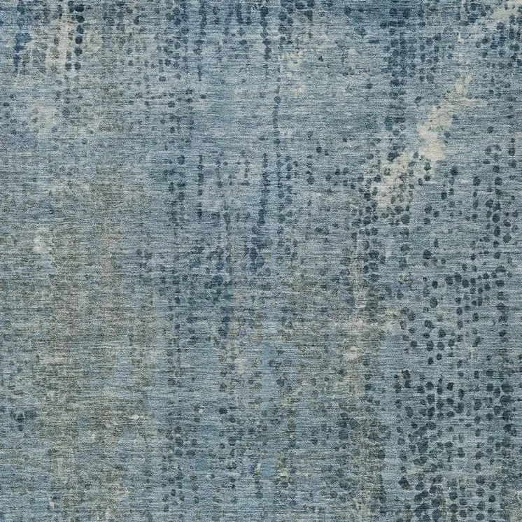 10' X 14' Blue And Ivory Abstract Washable Indoor Outdoor Area Rug