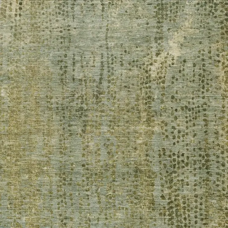 3' X 5' Green And Ivory Abstract Washable Indoor Outdoor Area Rug