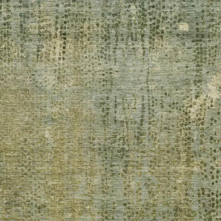 10' X 14' Green And Ivory Abstract Washable Indoor Outdoor Area Rug