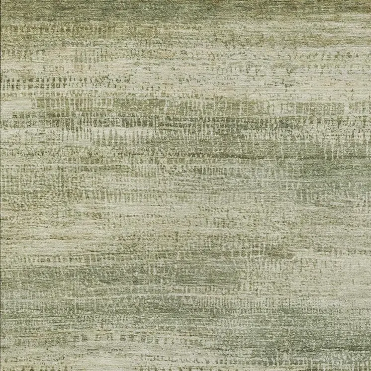 8' X 10' Artichoke Green And Beige Abstract Washable Indoor Outdoor Area Rug