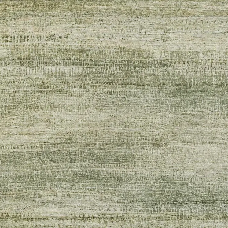 9' X 12' Artichoke Green And Beige Abstract Washable Indoor Outdoor Area Rug