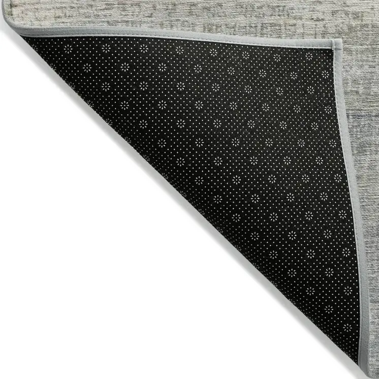 5' X 8' Linen And Beige Abstract Washable Indoor Outdoor Area Rug
