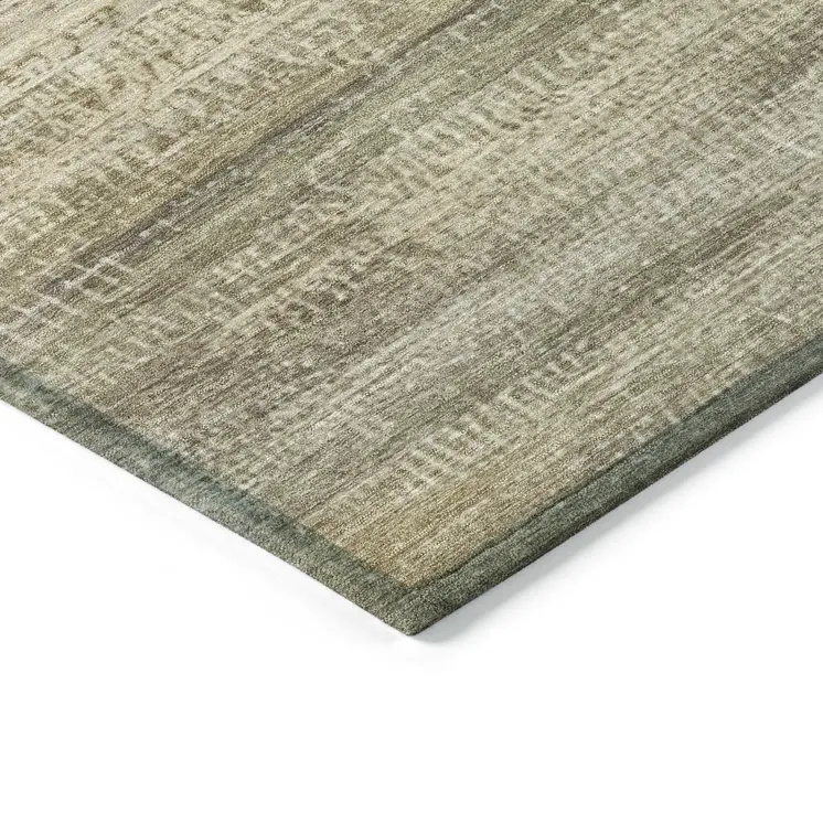 3' X 5' Taupe And Beige Abstract Washable Indoor Outdoor Area Rug