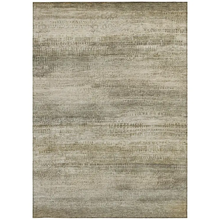 5' X 8' Taupe And Beige Abstract Washable Indoor Outdoor Area Rug