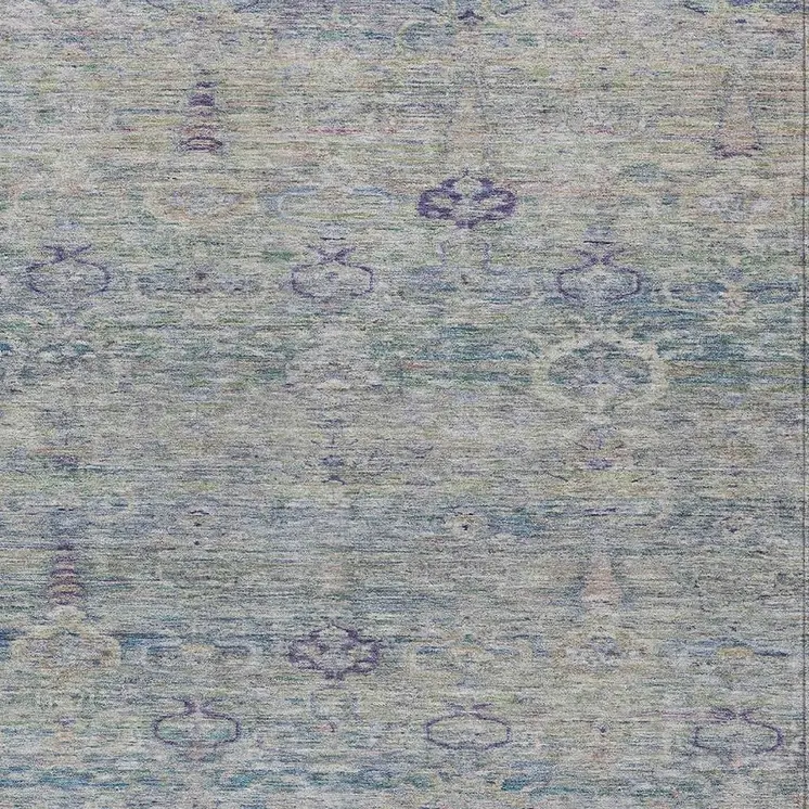 5' X 8' Plum And Silver Oriental Washable Indoor Outdoor Area Rug