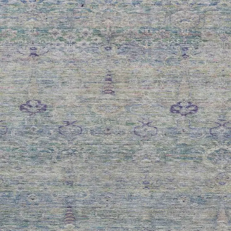 8' X 10' Plum And Silver Oriental Washable Indoor Outdoor Area Rug