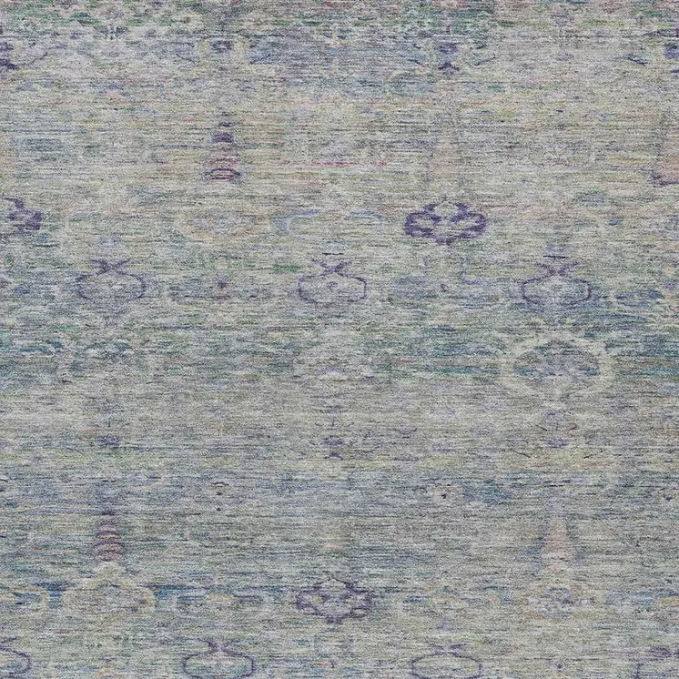 8' X 10' Plum And Silver Oriental Washable Indoor Outdoor Area Rug