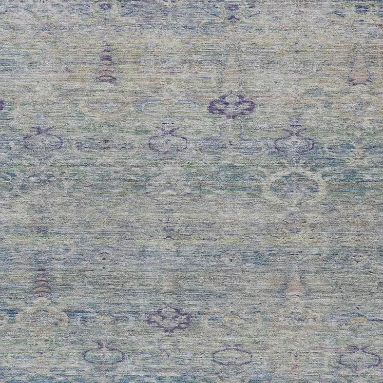 9' X 12' Plum And Silver Oriental Washable Indoor Outdoor Area Rug