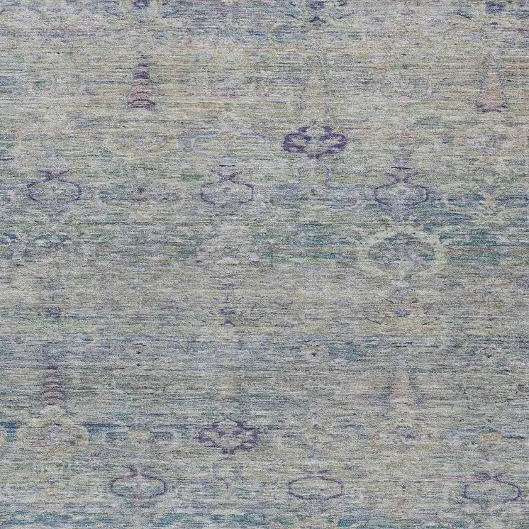 9' X 12' Plum And Silver Oriental Washable Indoor Outdoor Area Rug