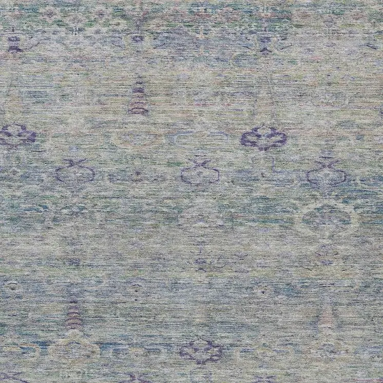10' X 14' Plum And Silver Oriental Washable Indoor Outdoor Area Rug