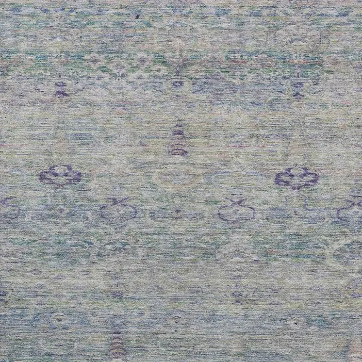 10' X 14' Plum And Silver Oriental Washable Indoor Outdoor Area Rug