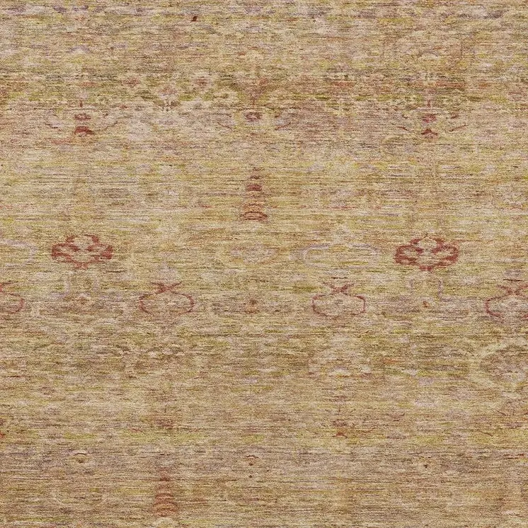3' X 5' Coral And Copper Oriental Washable Indoor Outdoor Area Rug