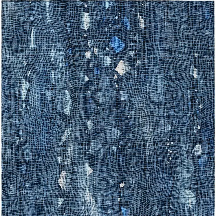 8' X 10' Blue And Ivory Abstract Washable Indoor Outdoor Area Rug