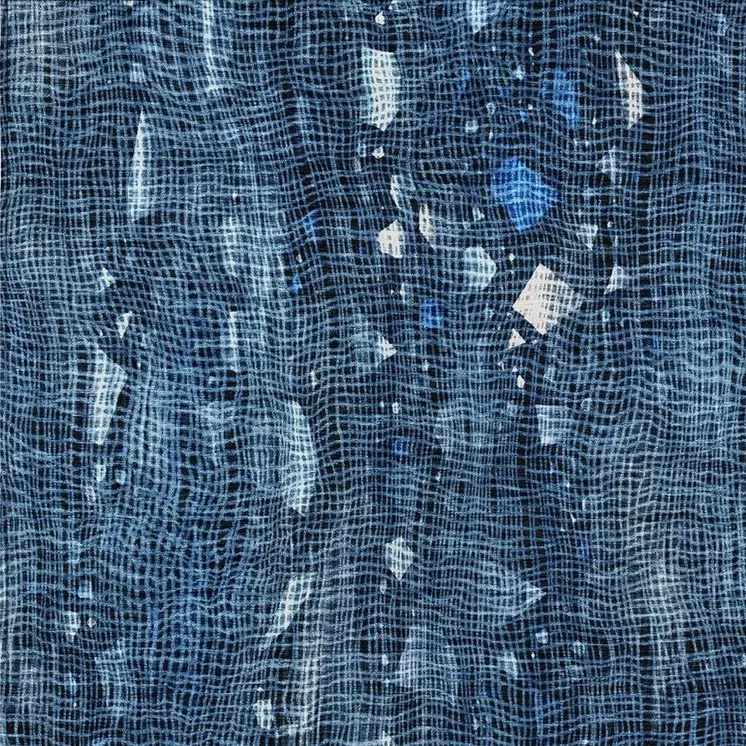 8' X 10' Blue And Ivory Abstract Washable Indoor Outdoor Area Rug