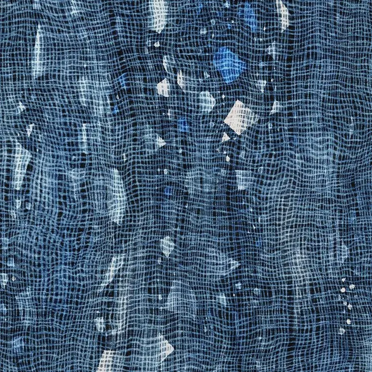8' X 10' Blue And Ivory Abstract Washable Indoor Outdoor Area Rug