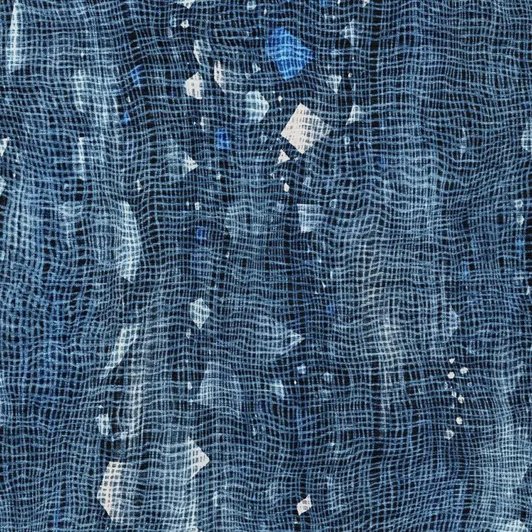 8' X 10' Blue And Ivory Abstract Washable Indoor Outdoor Area Rug