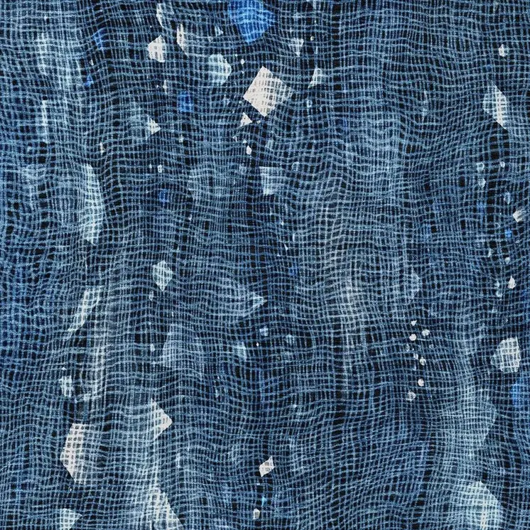9' X 12' Blue And Ivory Abstract Washable Indoor Outdoor Area Rug