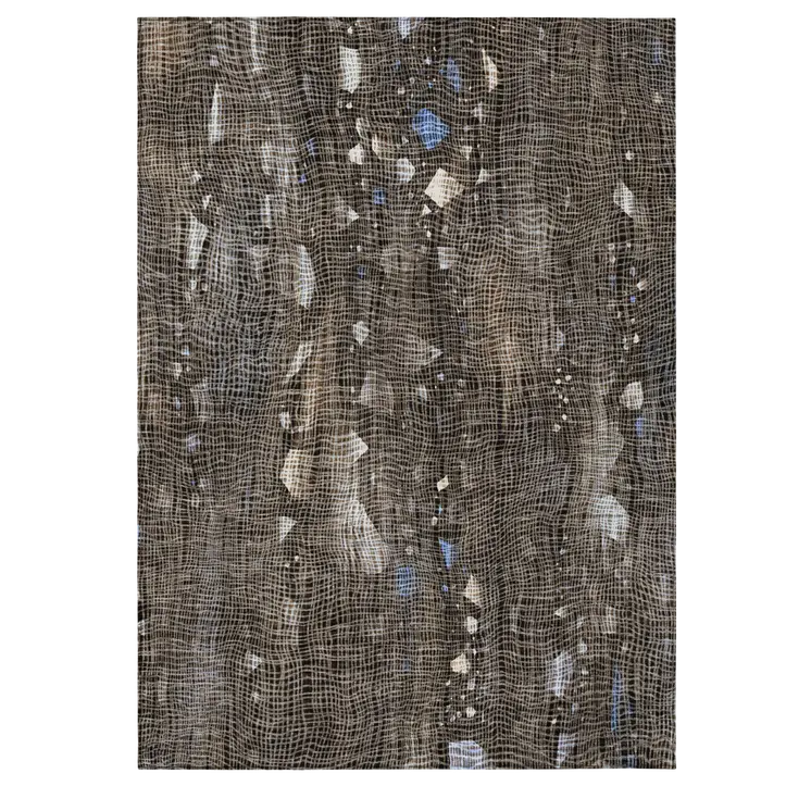 3' X 5' Chocolate And Beige Abstract Washable Indoor Outdoor Area Rug
