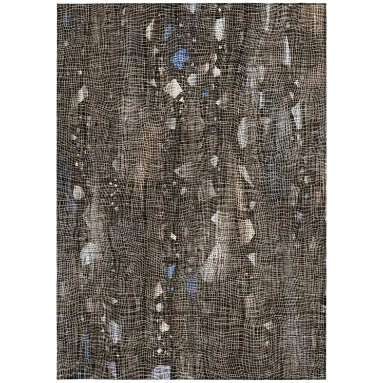 8' X 10' Chocolate And Beige Abstract Washable Indoor Outdoor Area Rug