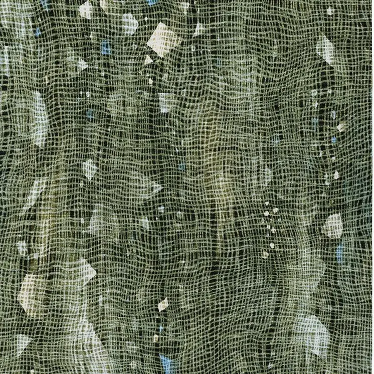 3' X 5' Fern Green And Beige Abstract Washable Indoor Outdoor Area Rug