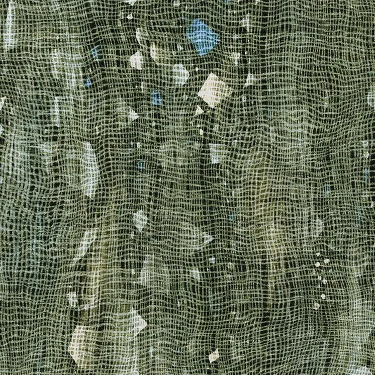 3' X 5' Fern Green And Beige Abstract Washable Indoor Outdoor Area Rug