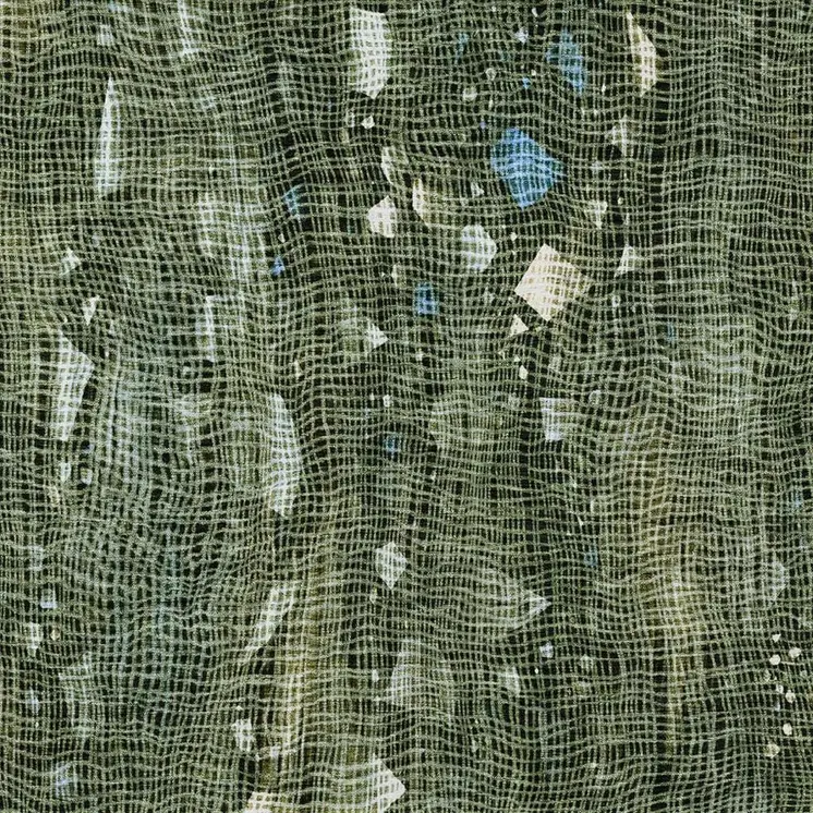 3' X 5' Fern Green And Beige Abstract Washable Indoor Outdoor Area Rug