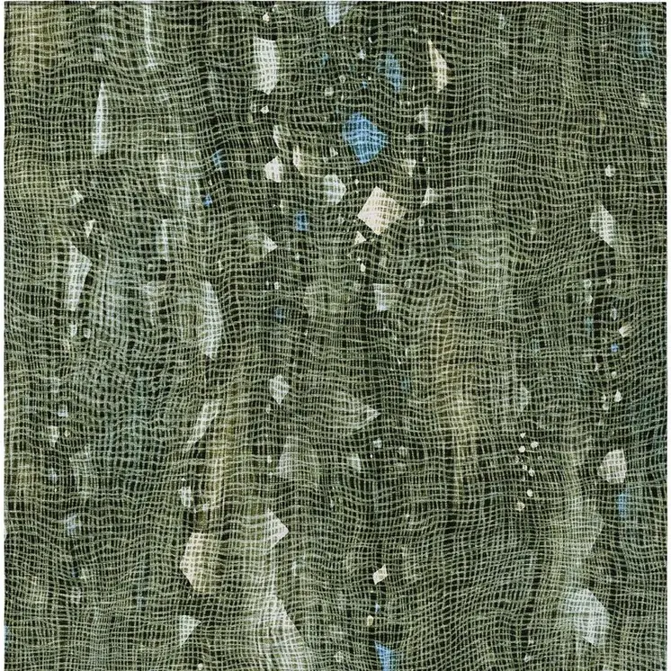 3' X 5' Fern Green And Beige Abstract Washable Indoor Outdoor Area Rug