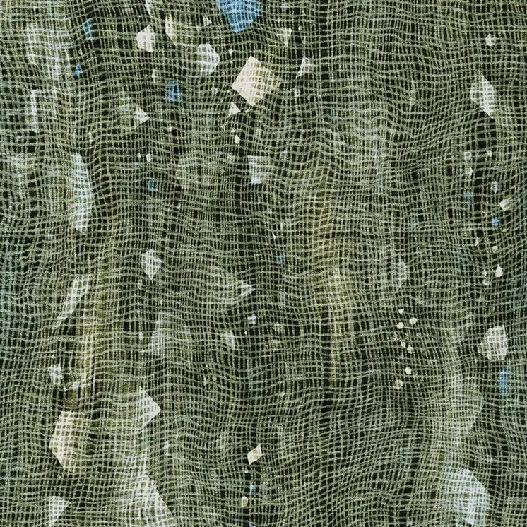 5' X 8' Fern Green And Beige Abstract Washable Indoor Outdoor Area Rug