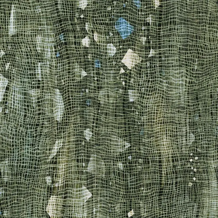 8' X 10' Fern Green And Beige Abstract Washable Indoor Outdoor Area Rug