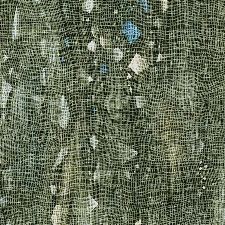 9' X 12' Fern Green And Beige Abstract Washable Indoor Outdoor Area Rug