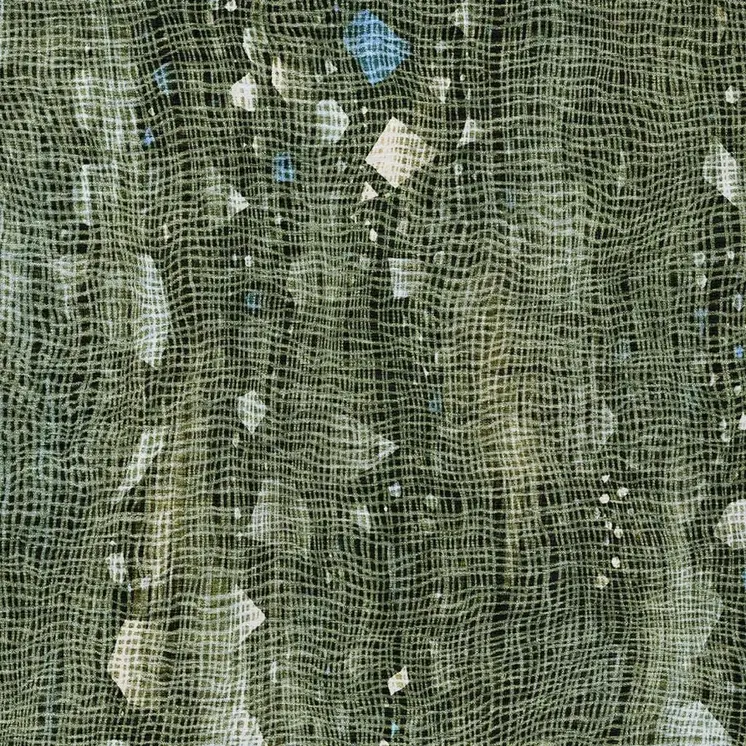 10' X 14' Fern Green And Beige Abstract Washable Indoor Outdoor Area Rug
