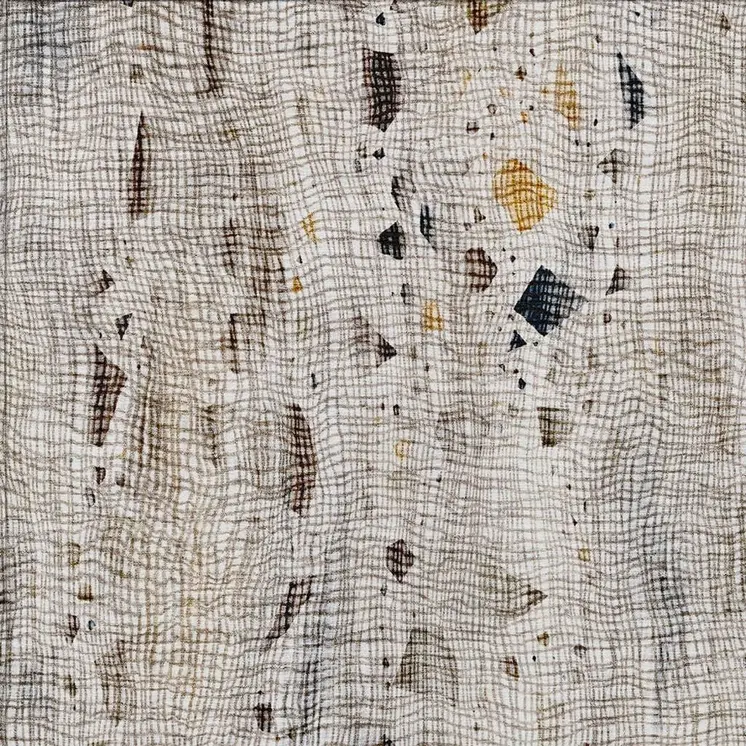 3' X 5' Linen And Gold Abstract Washable Indoor Outdoor Area Rug