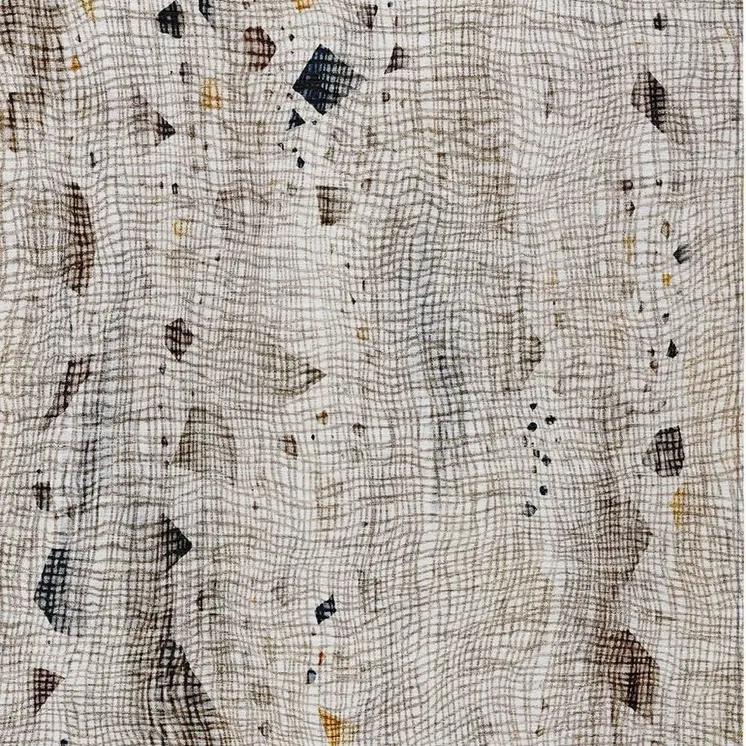 10' X 14' Linen And Gold Abstract Washable Indoor Outdoor Area Rug