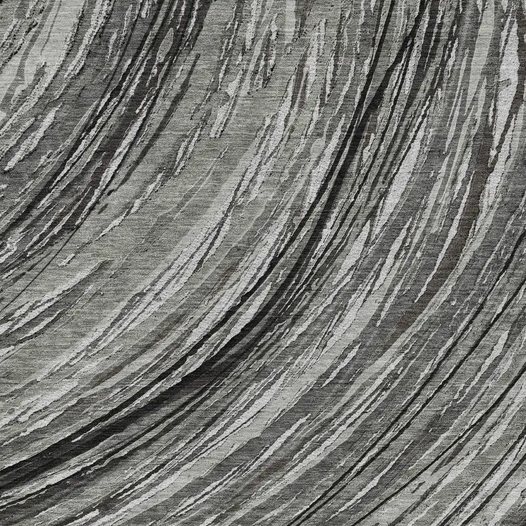 5' X 8' Taupe Charcoal And Ivory Abstract Washable Indoor Outdoor Area Rug