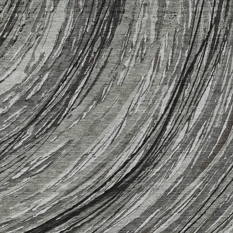 10' X 14' Taupe Charcoal And Ivory Abstract Washable Indoor Outdoor Area Rug
