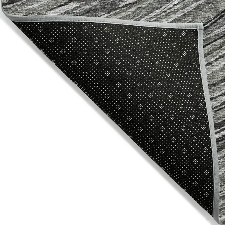 10' X 14' Taupe Charcoal And Ivory Abstract Washable Indoor Outdoor Area Rug