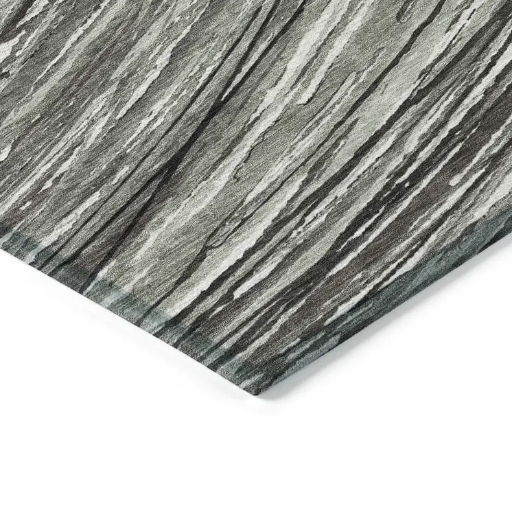 10' X 14' Taupe Charcoal And Ivory Abstract Washable Indoor Outdoor Area Rug