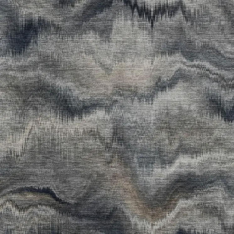 8' X 10' Gray And Silver Abstract Washable Indoor Outdoor Area Rug