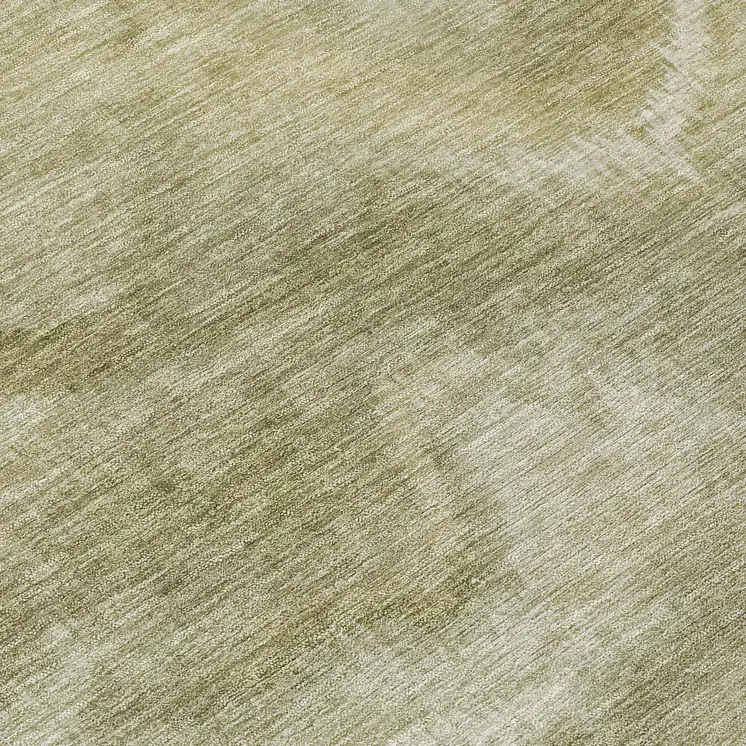 8' Sage And Ivory Round Abstract Washable Indoor Outdoor Area Rug
