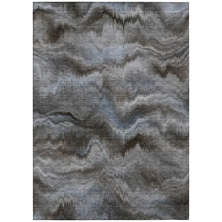 8' X 10' Taupe And Ivory Abstract Washable Indoor Outdoor Area Rug