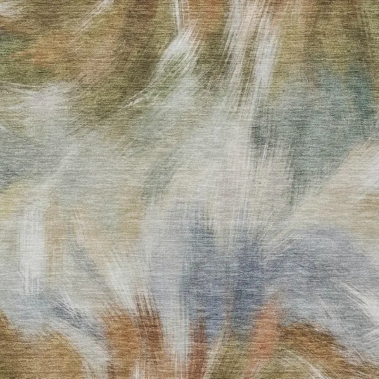 10' X 14' Beige And Copper Abstract Washable Indoor Outdoor Area Rug